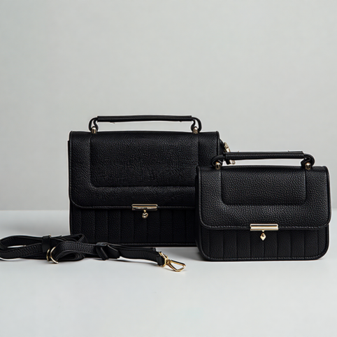 Kit com 2 bolsas de couro com alça adicional - Essencial