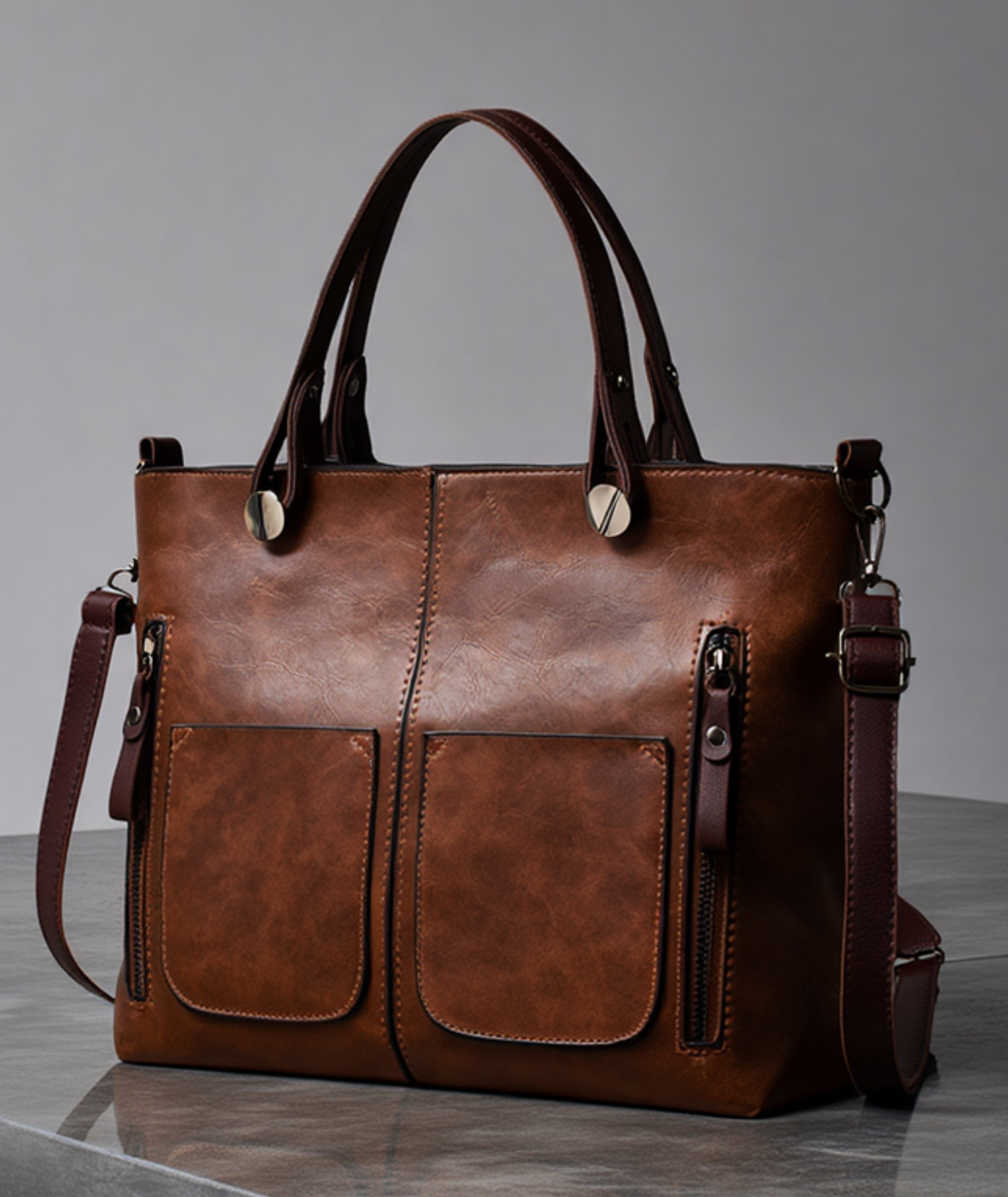 Bolsa feminina grande de couro - Edna