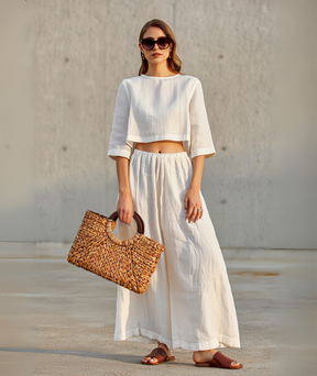 Bolsa feminina estilo ratan moda praia verão