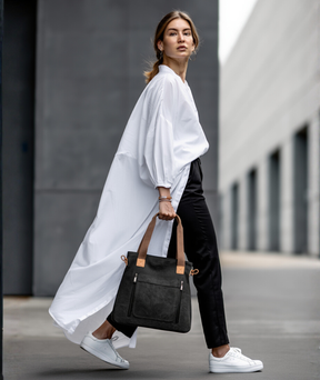 Bolsa feminina de lona com alça removível - Margareth