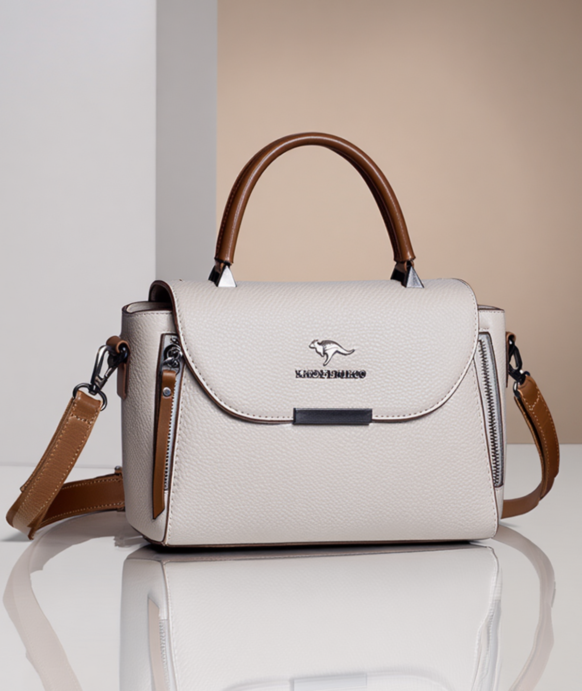 Bolsa feminina de couro genuíno elegante - Theá