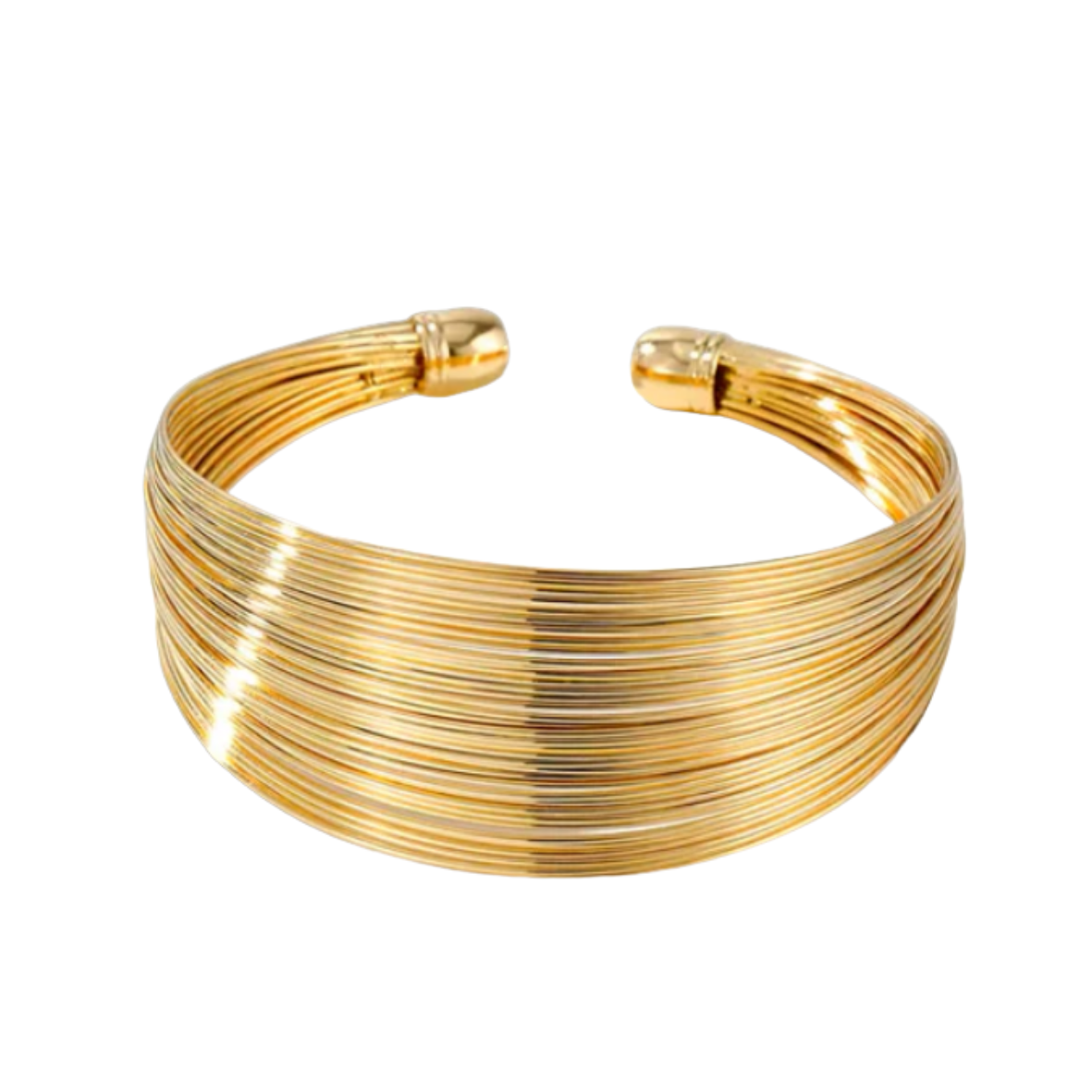 Bracelete feminino elegante folheado - Fios de ouro