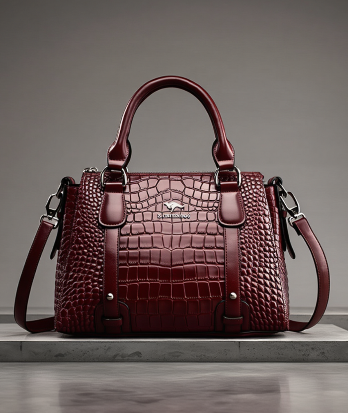 Bolsa feminina elegante couro genuíno - Crocodille