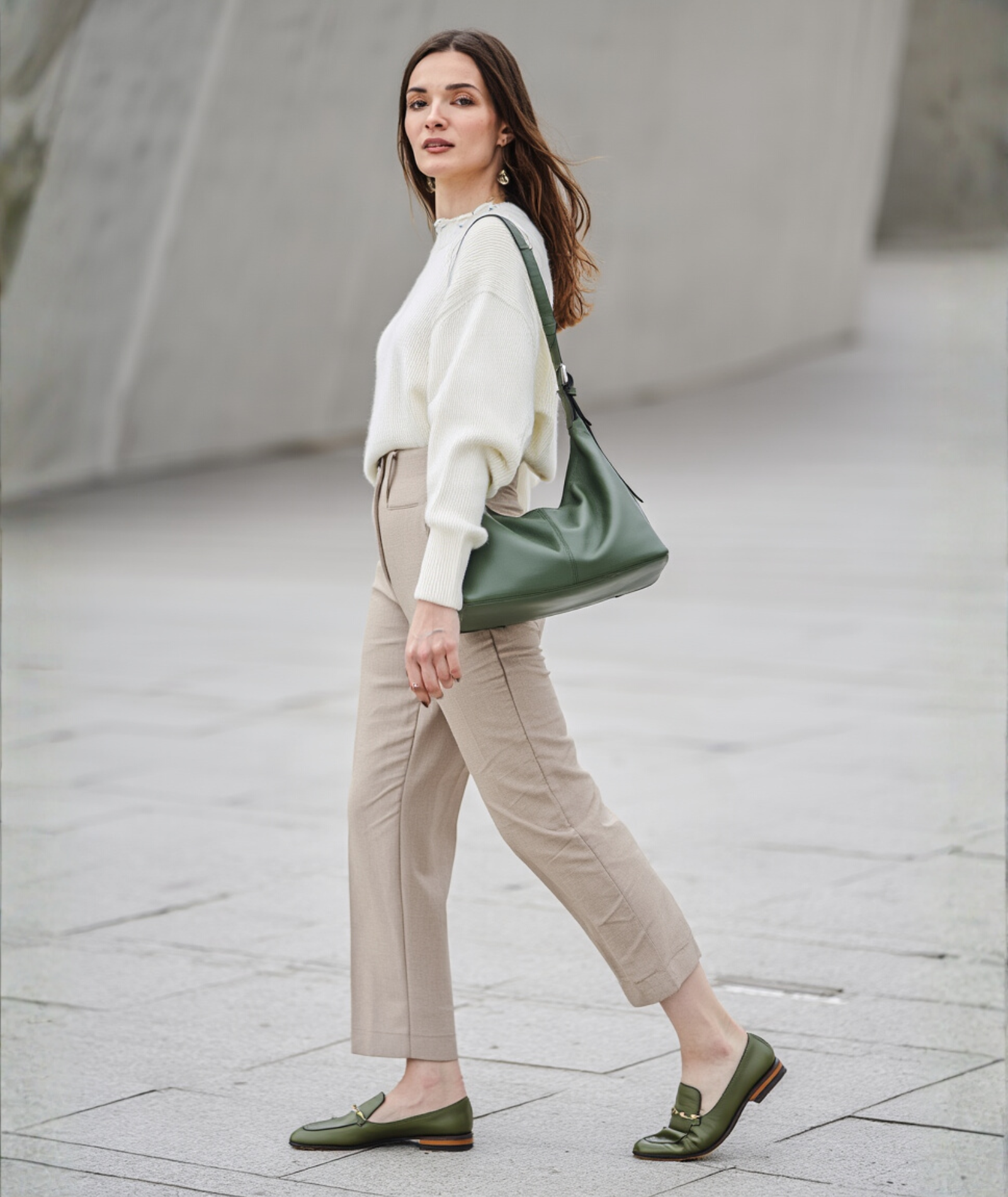 Bolsa feminina de ombro de couro legítimo