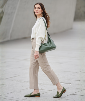 Bolsa feminina de ombro de couro legítimo