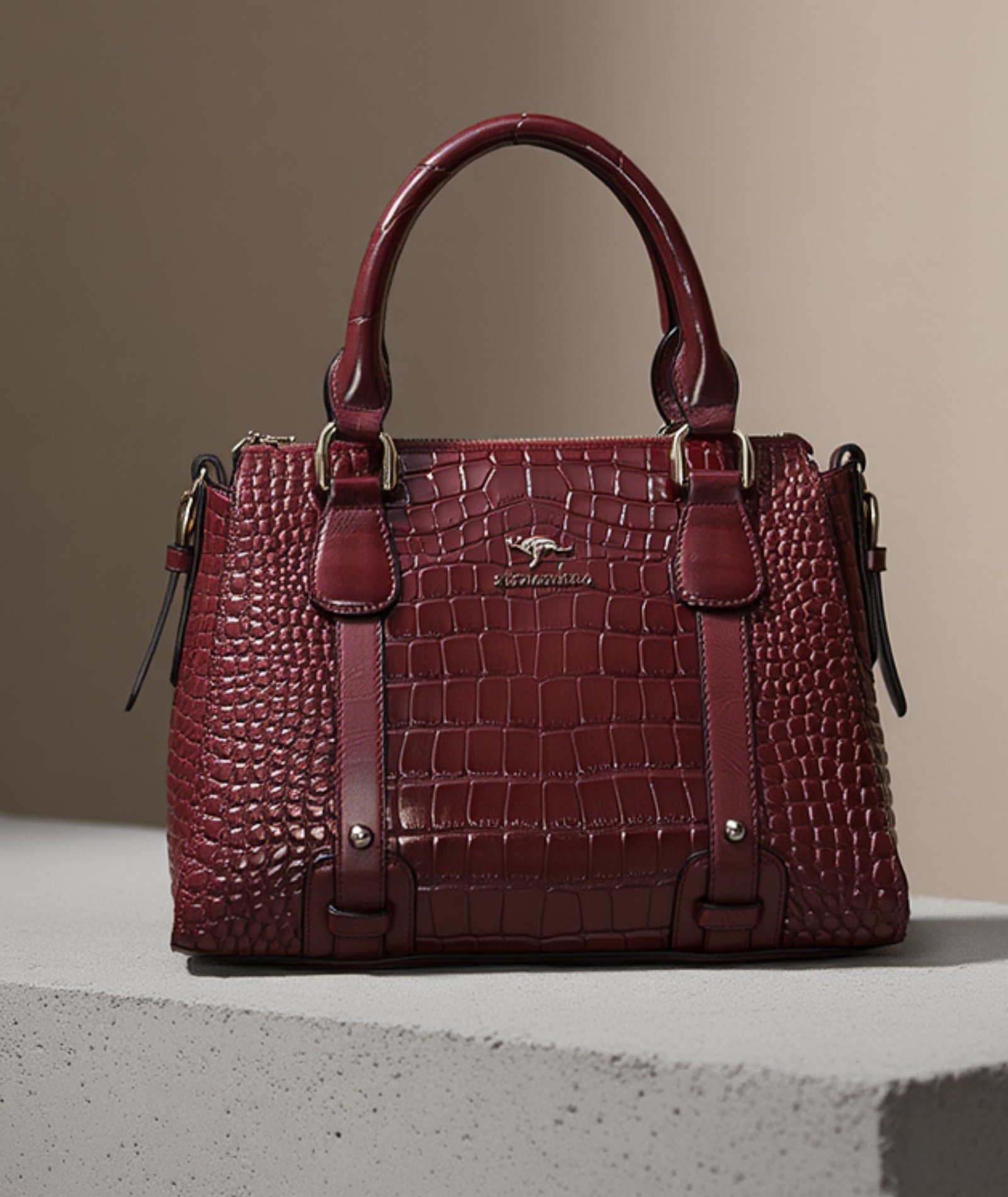 Bolsa feminina elegante couro genuíno - Crocodille