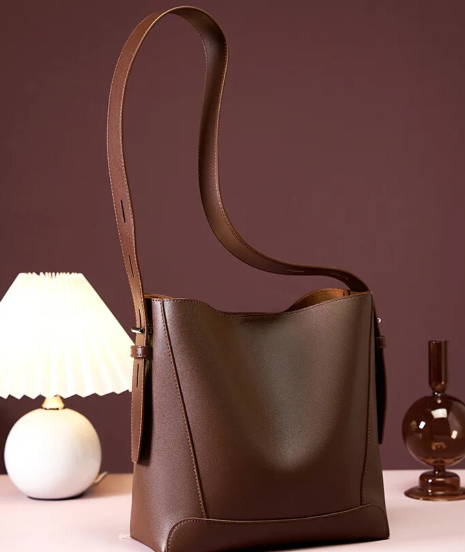 Bolsa feminina alça transversal de couro genuíno - Diamond